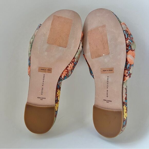 NEW Veronica Beard Etra Knot Slide Sandal in Earthy Floral US 7 MSRP $275 - Picture 3 of 6